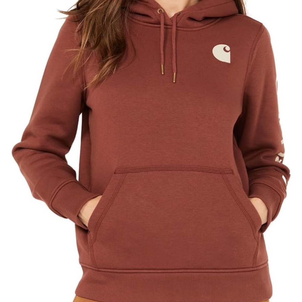 Carhartt 3X Relaxed Fit Plus Size 3X Hooded Pull Over Sweatshirt Maroon Red